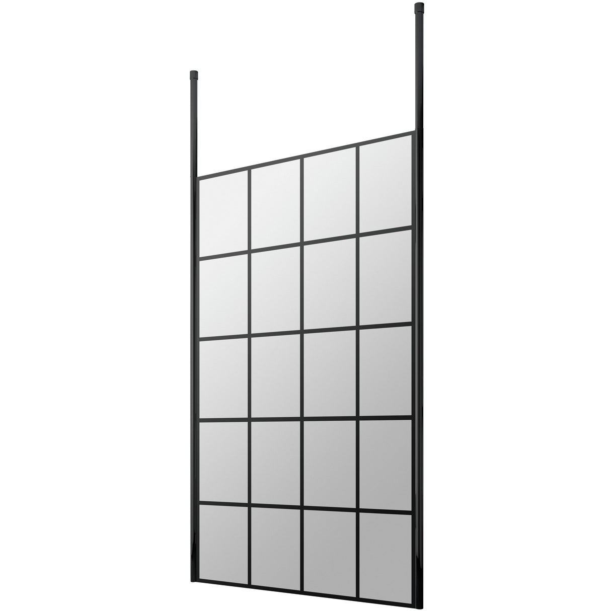Hudson Reed 8mm Framed Wetroom Screen - Freestanding With Posts - Matt Black BFCP11