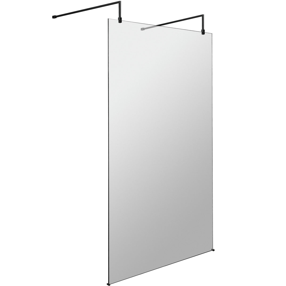 Hudson Reed 8mm Freestanding Wetroom Screen With Arms Matt Black BGPAF12