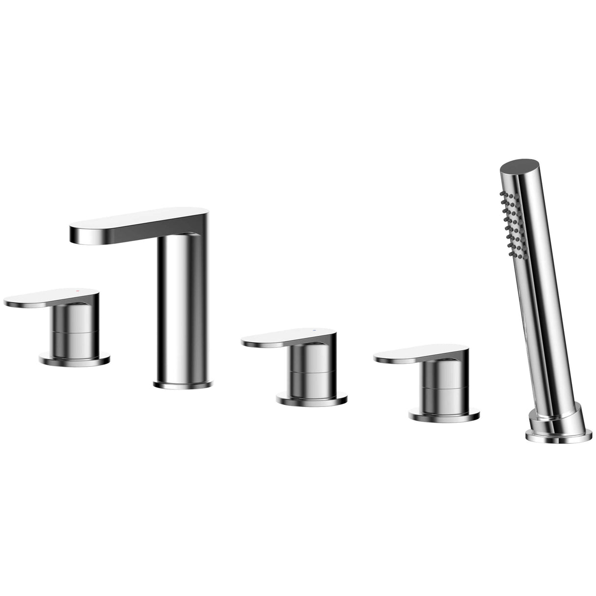 Nuie Binsey 5-Hole Bath Shower Mixer Tap with Shower Kit Chrome BIN314