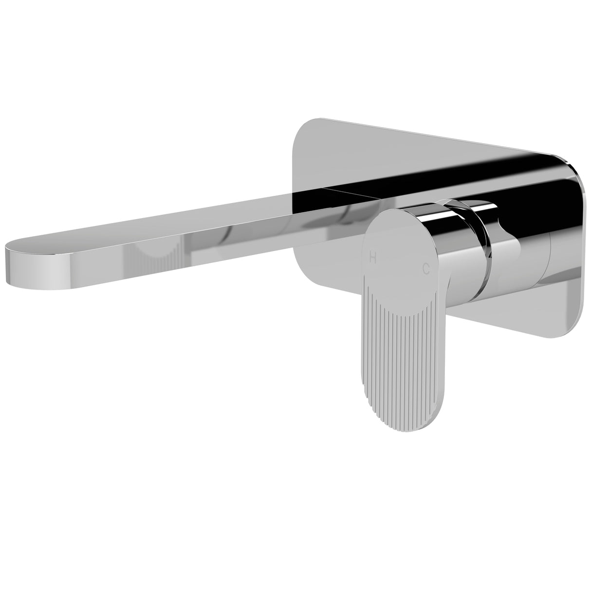 Nuie Cyprus 2-Hole Wall Mounted Basin Mixer Tap with Plate Chrome BIN328F
