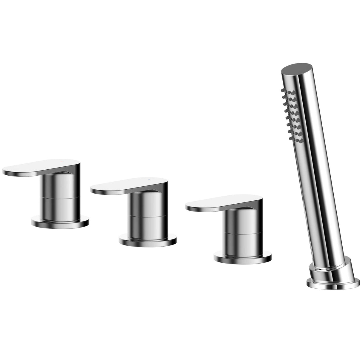 Nuie Binsey 4-Hole Bath Shower Mixer Tap with Shower Kit Chrome BIN334