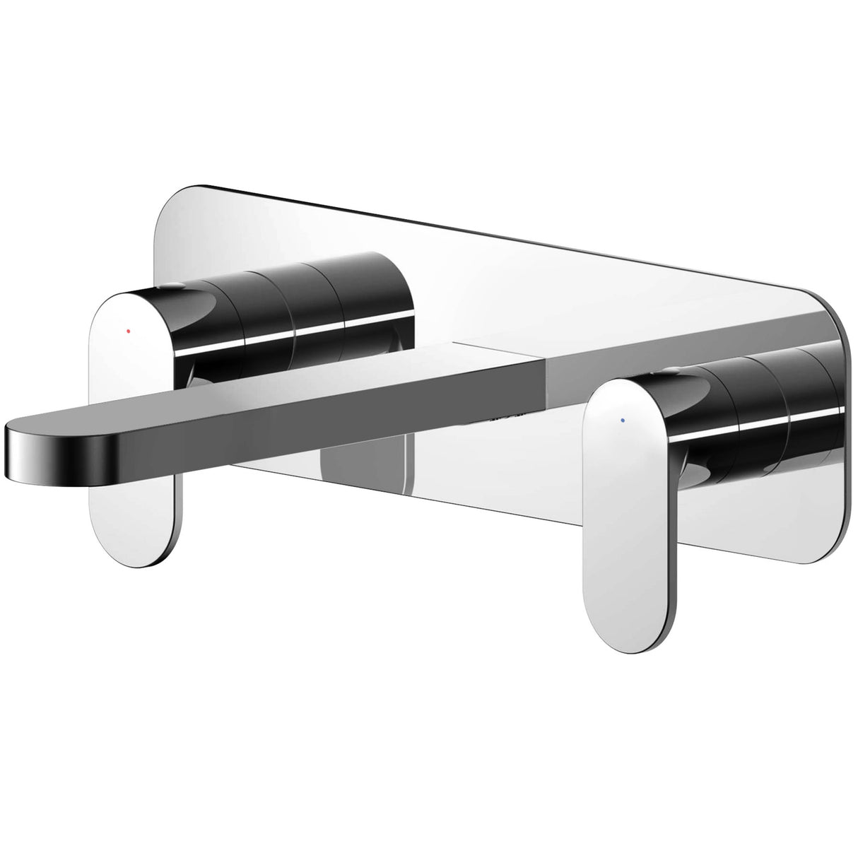 Nuie Binsey 3-Hole Wall Mounted Basin Mixer Tap with Plate Chrome BIN350