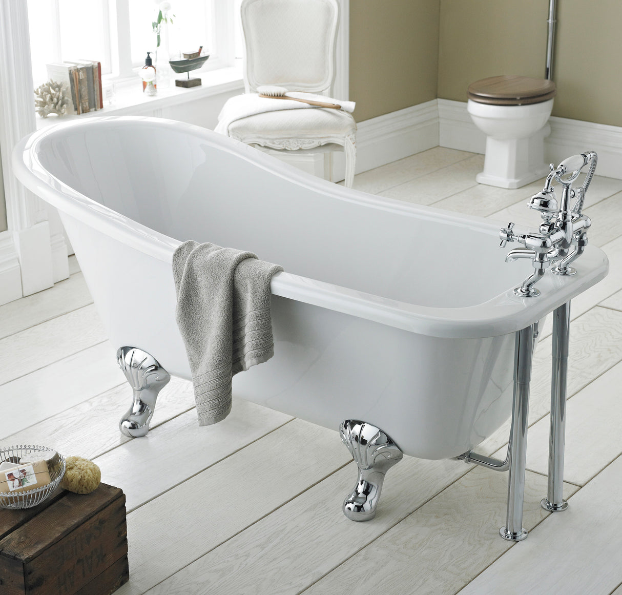 Old London Brockley Single Ended Freestanding Slipper Bath - Corbel Leg Set RL1490T LS