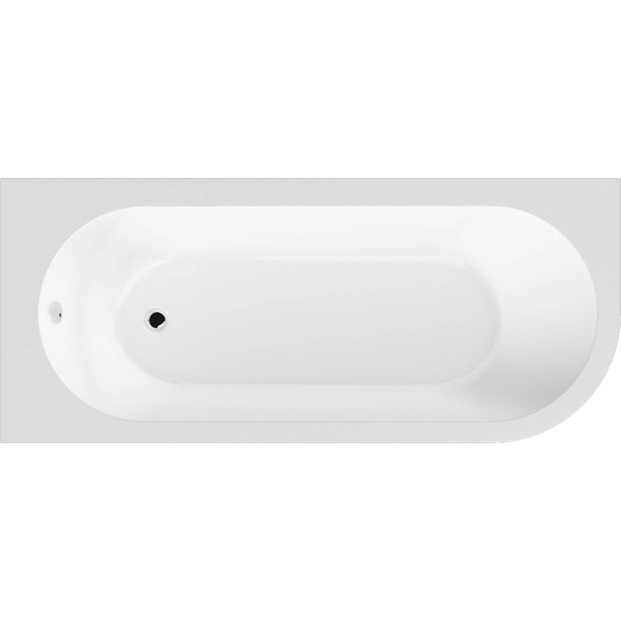 Nuie Crescent Curved Single Ended Corner Bath With Bath Panel White BSG005L