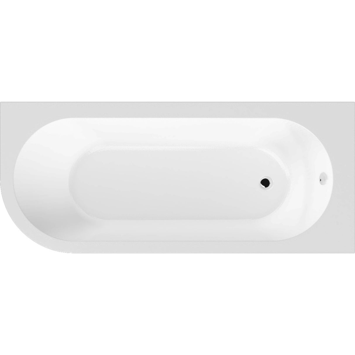 Nuie Crescent Curved Single Ended Corner Bath With Bath Panel White BSG005R
