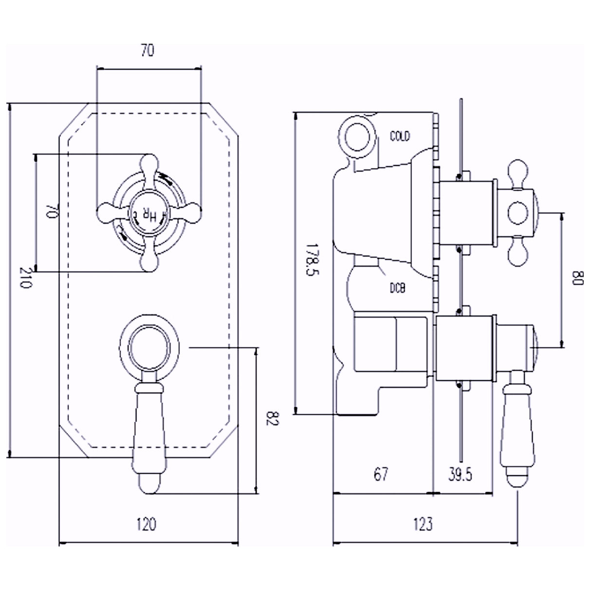 Hudson Reed Topaz 1 Outlet Thermostatic Concealed Shower Valve BTSVT002 LD