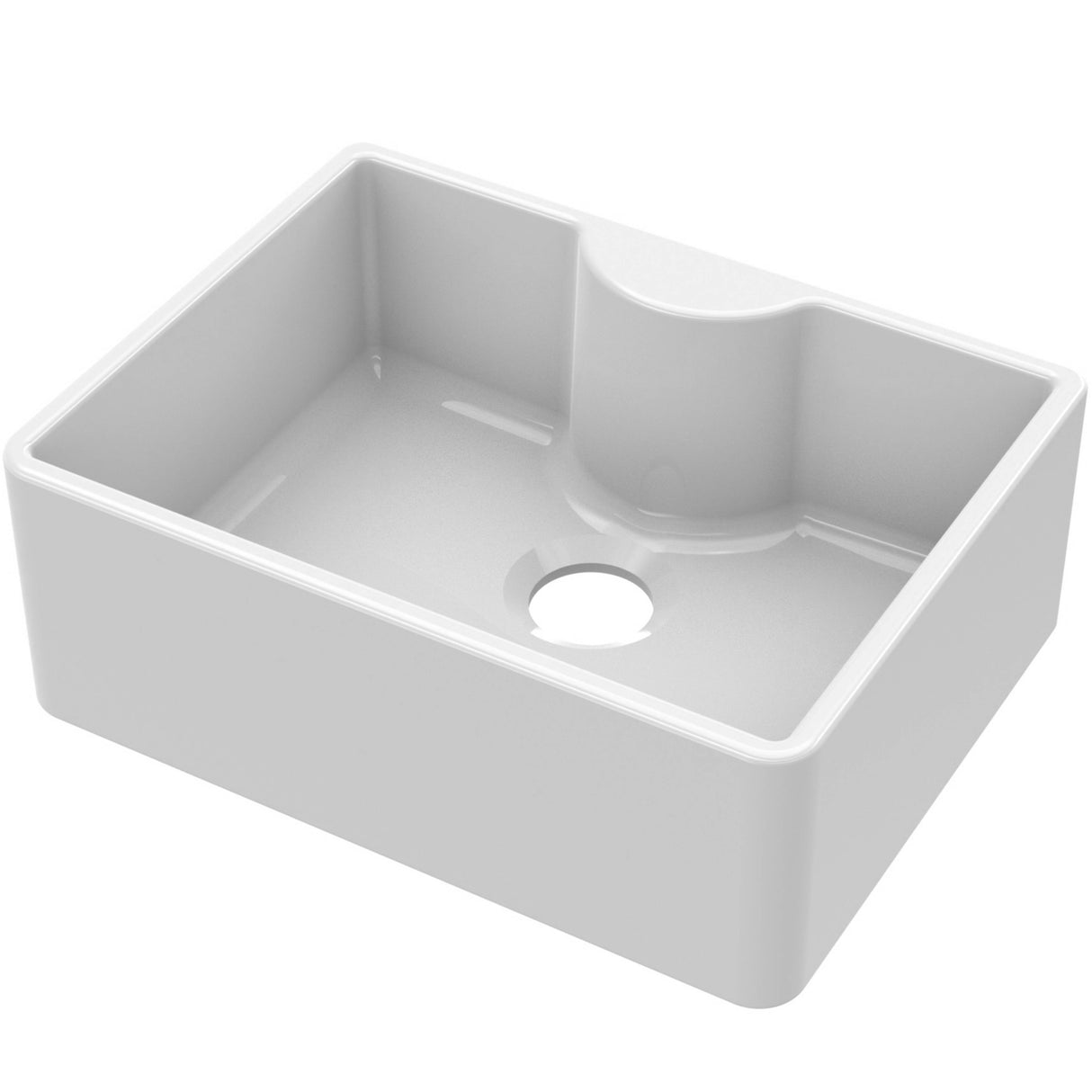 Nuie Butler Sink With Central Waste & Tap Ledge 595 x 450 x 220mm - White BU12024