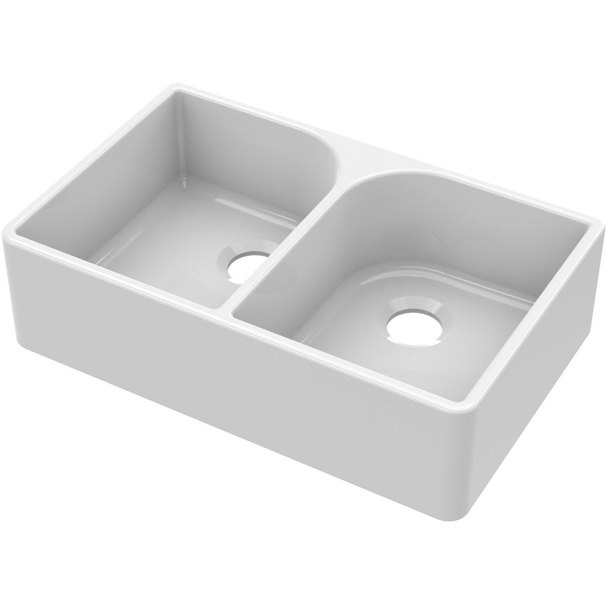 Nuie 2.0 Bowl Butler Sink With Flush Weir 795 x 500 x 220mm - White BU120AF32D