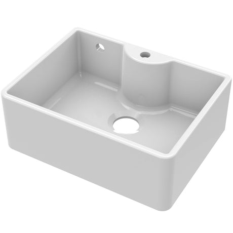Nuie Butler Sink With Central Waste, Overflow & Tap Hole 595 x 450 x 220mm - White BU13124
