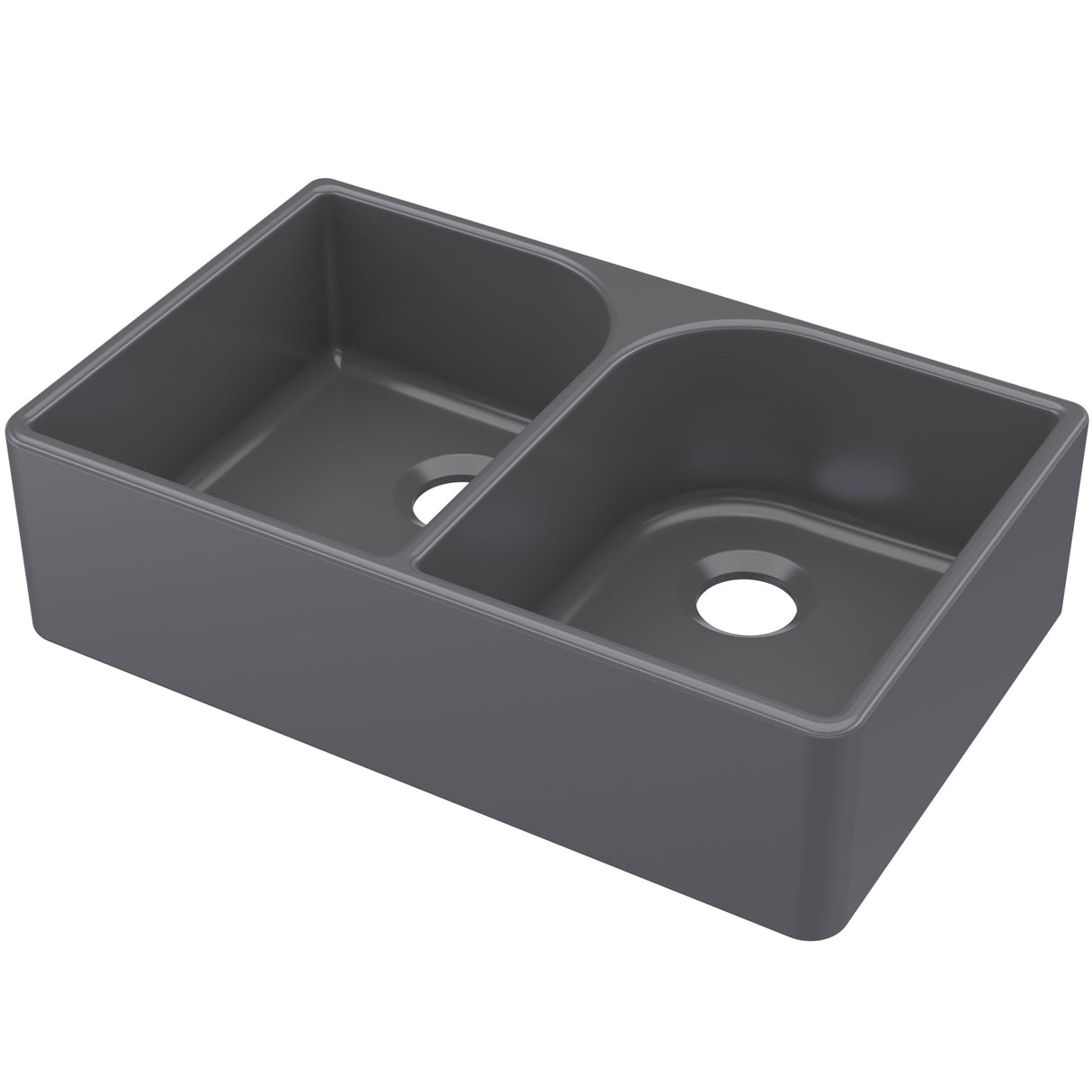 Nuie 2.0 Bowl Butler Sink With Flush Weir 795 x 500 x 220mm  - Soft Black BU420AF32D