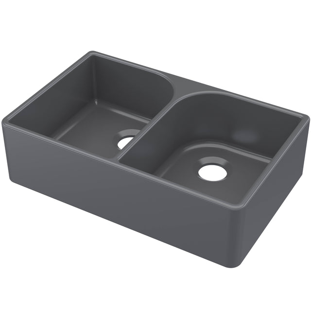 Nuie 2.0 Bowl Butler Sink With Flush Weir 795 x 500 x 220mm  - Soft Black BU420AF32D