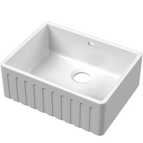 Nuie Deco Butler Sink With Central Waste & Overflow 595 x 450 x 220mm - White BUF10124