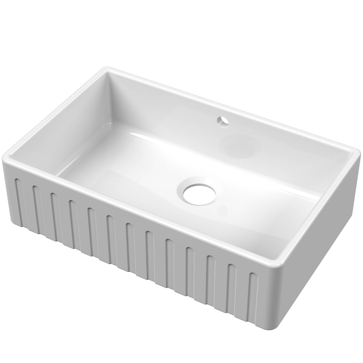 Nuie Deco Butler Sink With Central Waste & Overflow 795 x 500 x 220mm - White BUF10132
