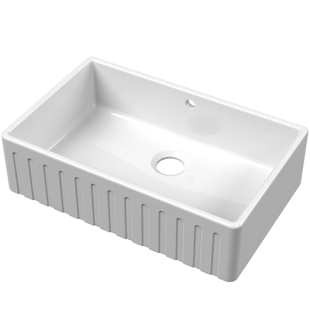 Nuie Deco Butler Sink With Central Waste & Overflow 795 x 500 x 220mm - White BUF10132