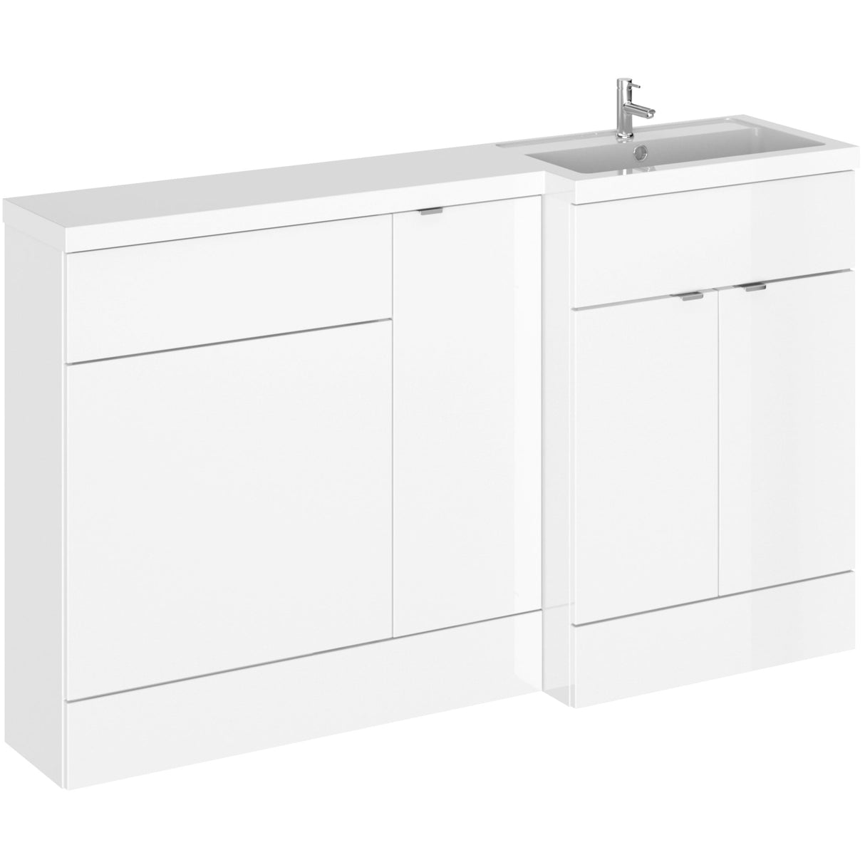 Hudson Reed Fusion 1500mm Full Depth Toilet & Basin Suite, WC Unit (600mm) Gloss White CBI114