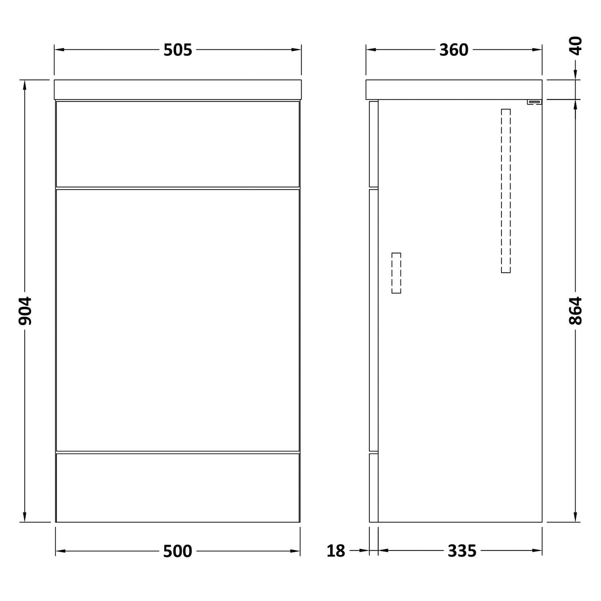 Hudson Reed Fusion Full Depth 500mm WC Unit & Top Gloss Grey CBI905 LD