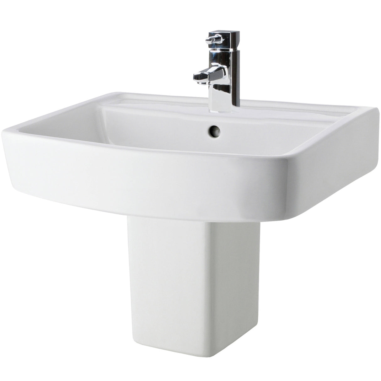 Nuie Bliss Basin & Semi-Pedestal 520mm wide - 1 Tap Hole CBL011