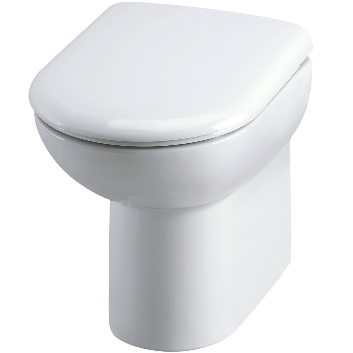 Nuie Lawton D-Shape Comfort Height Back To Wall Toilet & Soft Close Seat White CBW002