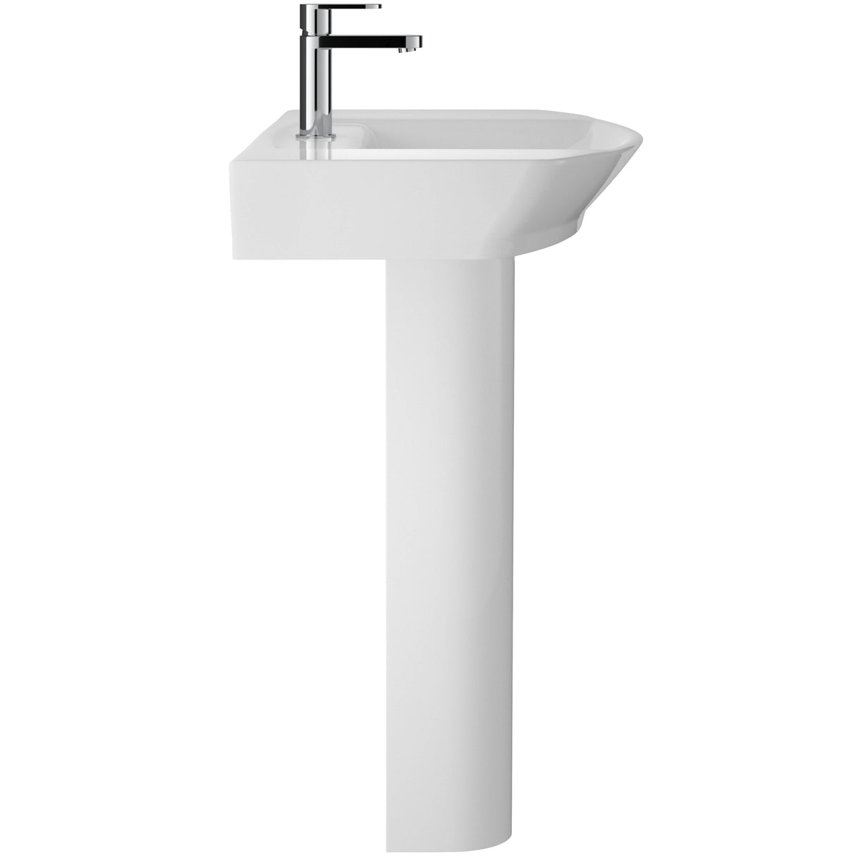 Hudson Reed Maya Basin & Full Pedestal 850mm wide, 1 Tap Hole White CCL004_2