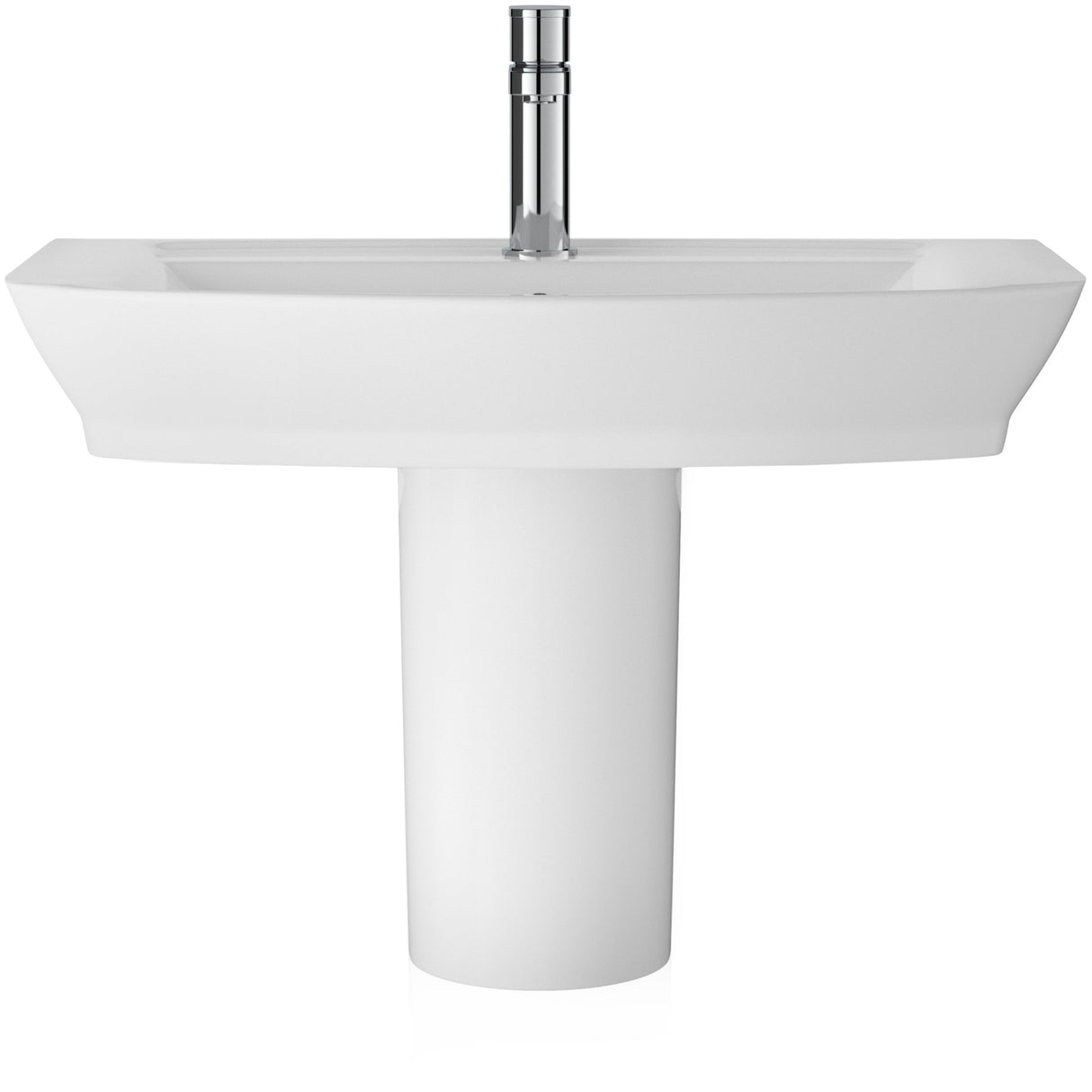Hudson Reed Maya Wall Hung Basin & Semi Pedestal 850mm wide, 1 Tap Hole White CCL007