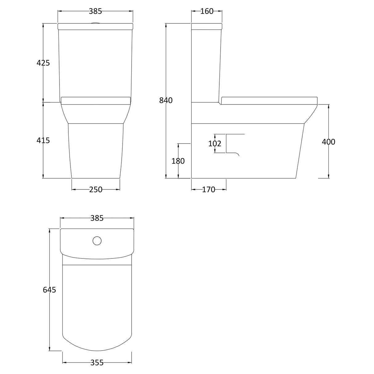 Hudson Reed Maya BTW Close Coupled Toilet & Soft Close Seat White CCL008 LD