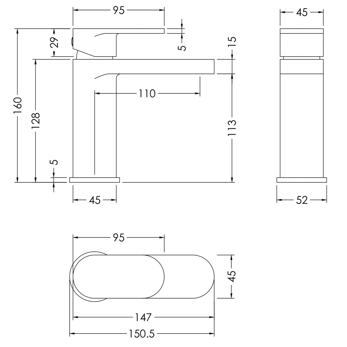 BC Designs Chelmsford Basin Mixer Tap & Waste Nickel CHE305N LD