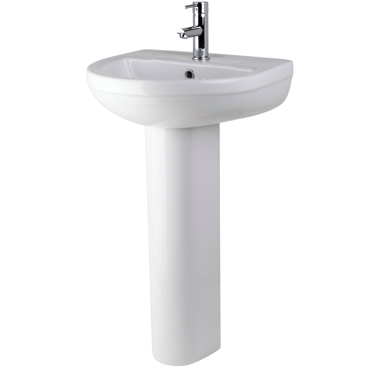 Nuie Harmony Basin & Full Pedestal 500mm wide - 1 Tap Hole CHM002