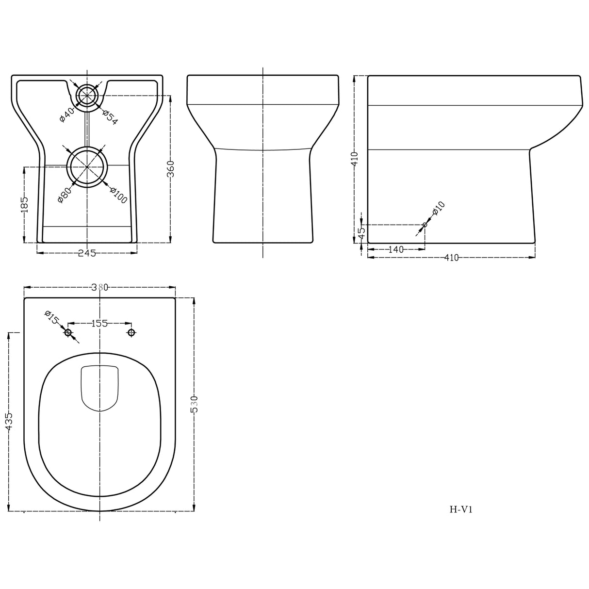 Nuie Harmony Back To Wall Toilet & Soft Close Seat White CHM005 LD