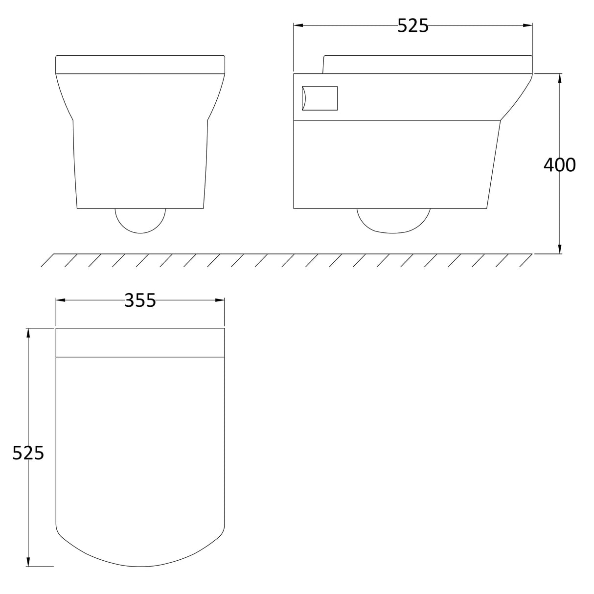 Hudson Reed Maya Wall Hung Toilet & Soft Close Seat White CLT007 LD