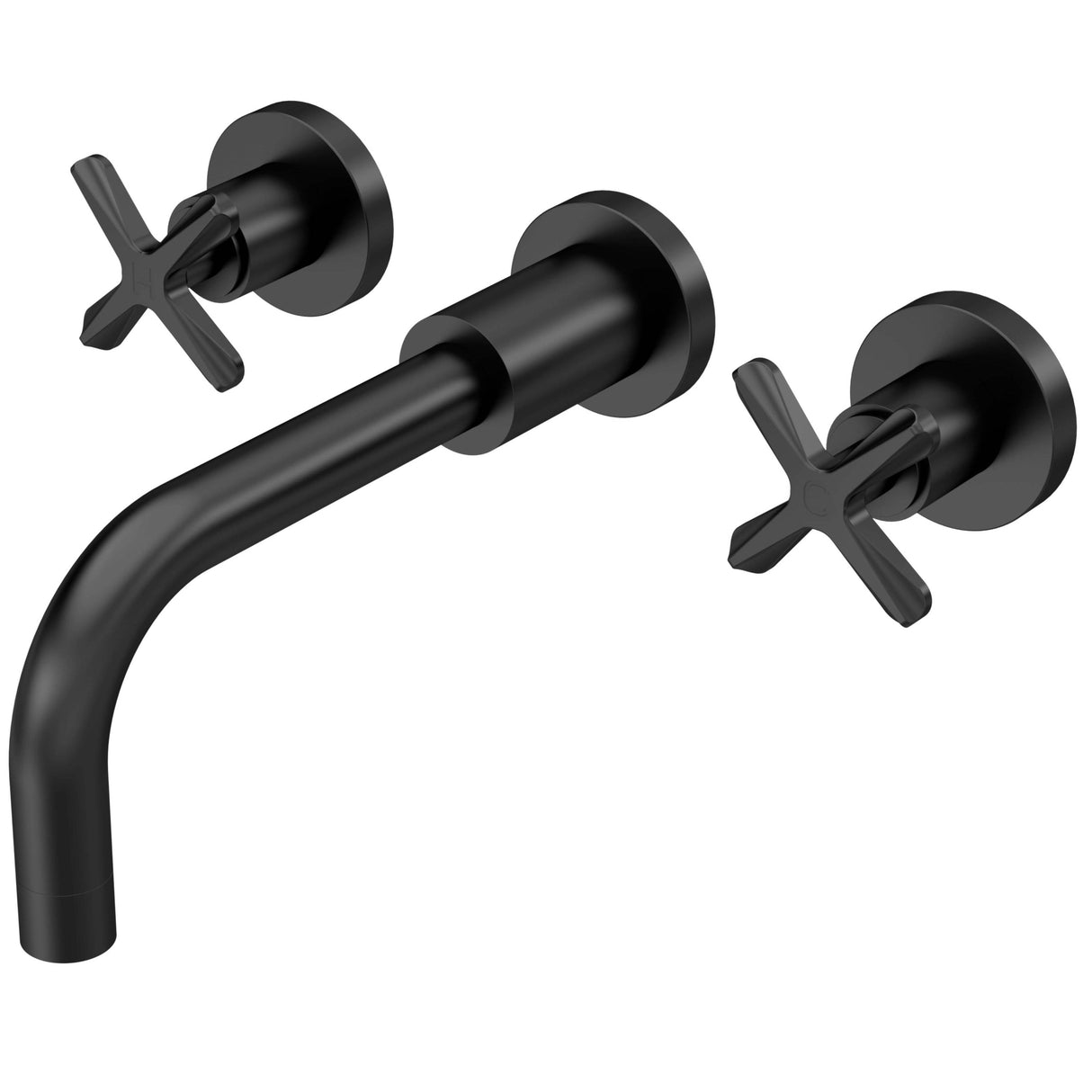 Nuie Aztec 3-Hole Wall Mounted Basin Mixer Tap Matt Black CLX417