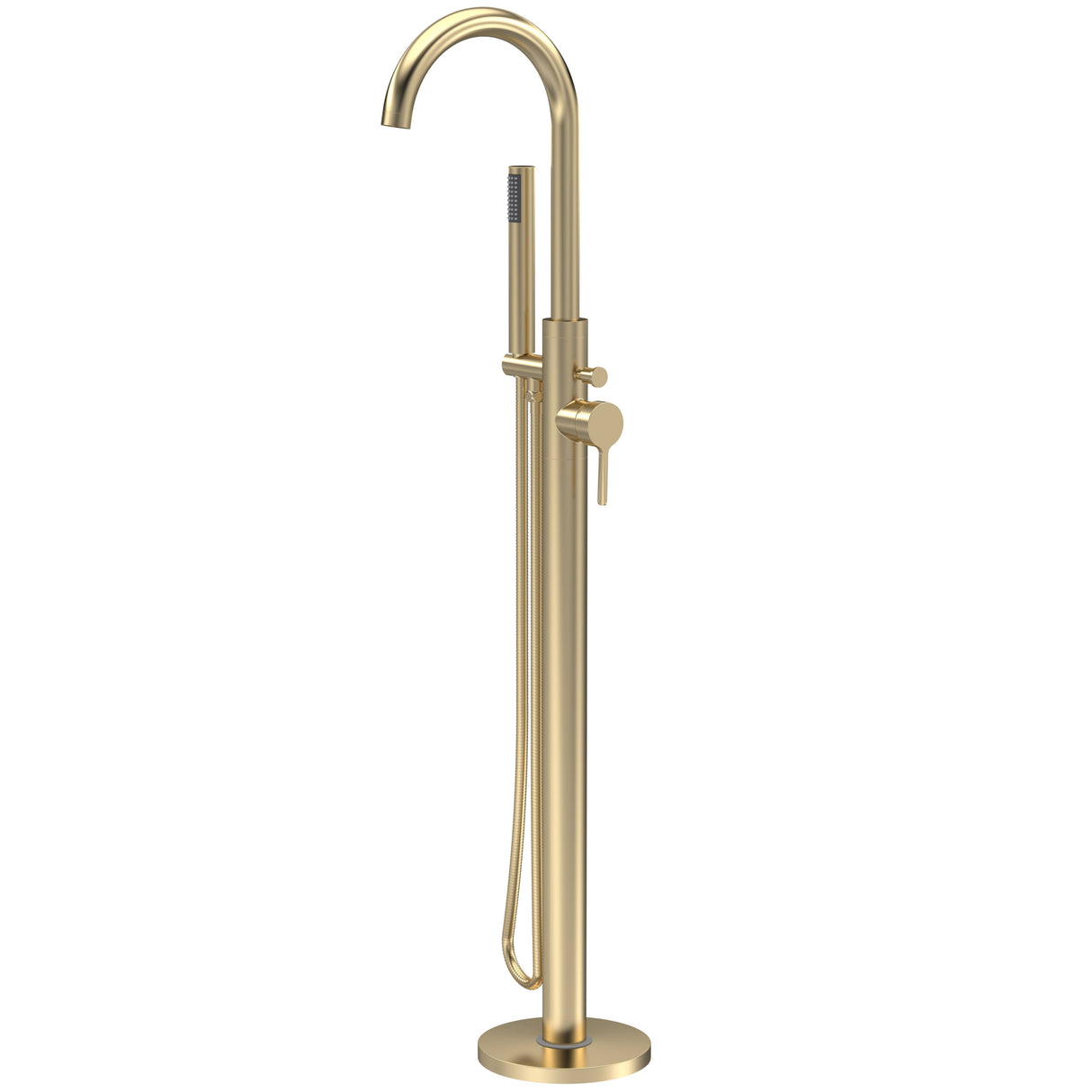 Nuie Aztec Freestanding Bath Shower Mixer Tap with Shower Kit Brushed Brass CLX821
