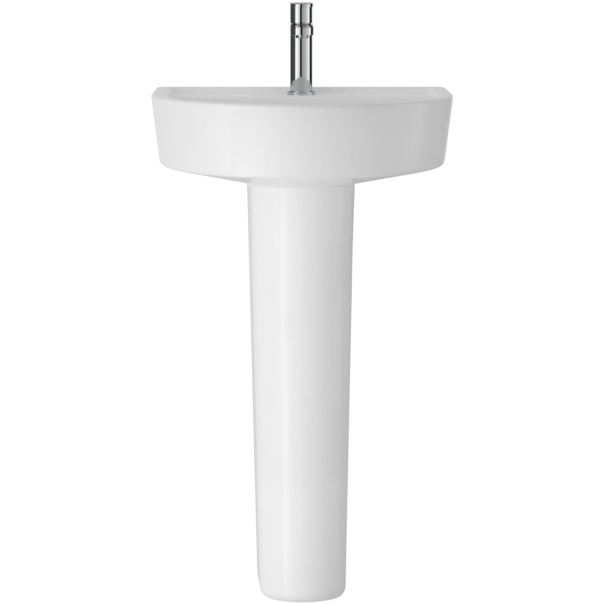 Hudson Reed Luna Basin & Full Pedestal 425mm wide, 1 Tap Hole White CMA002