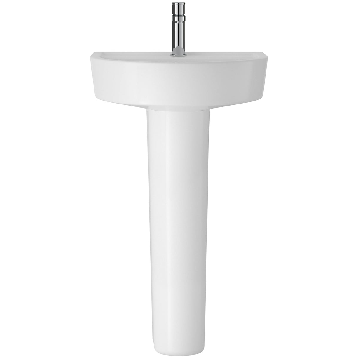 Hudson Reed Luna Basin & Full Pedestal 520mm wide, 1 Tap Hole White CMA003