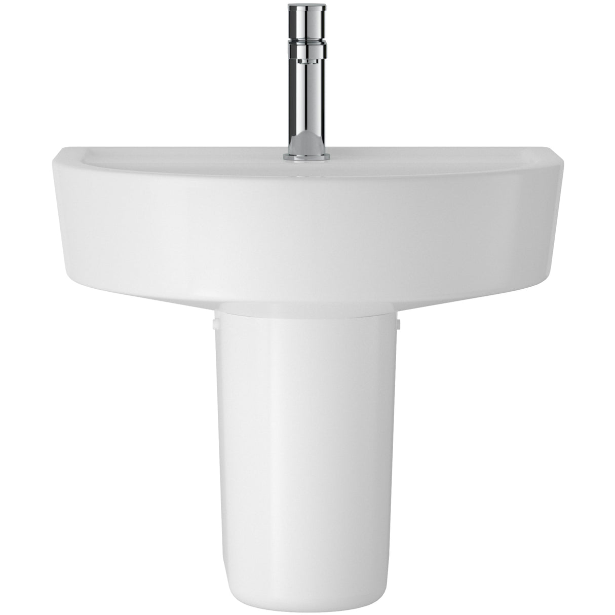Hudson Reed Luna Wall Hung Basin & Semi Pedestal 420mm wide, 1 Tap Hole White CMA004_1