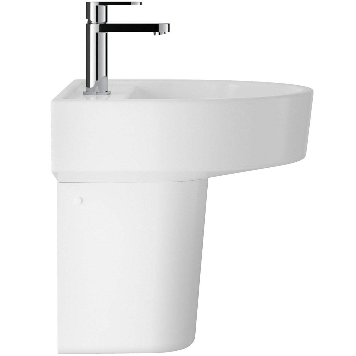 Hudson Reed Luna Wall Hung Basin & Semi Pedestal 420mm wide, 1 Tap Hole White CMA004_2