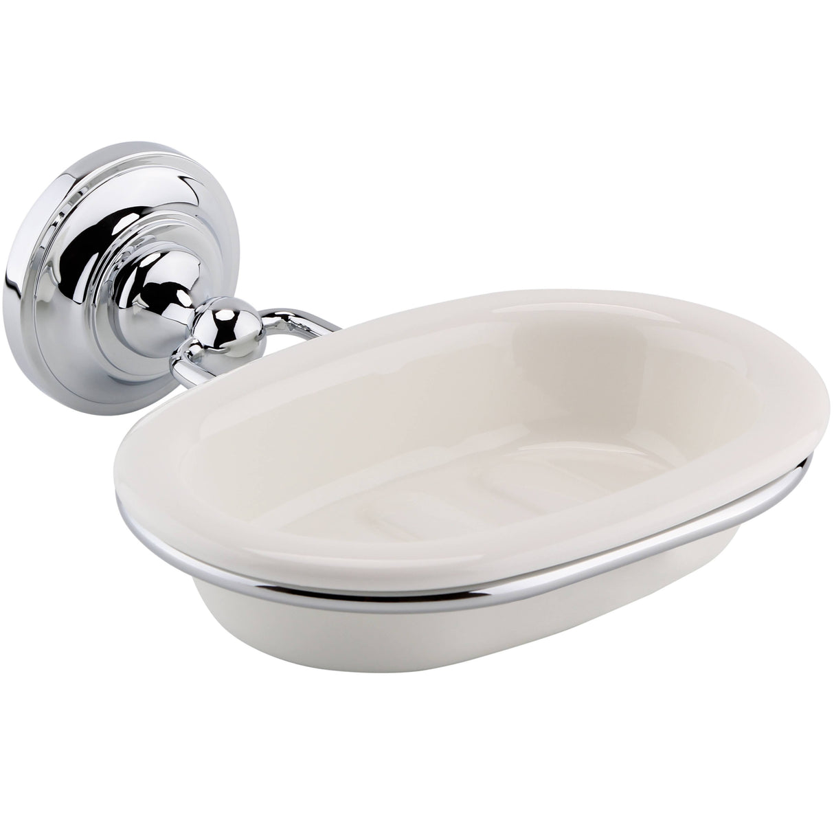 BC Designs Ceramic Soap Dish Holder Brushed Chrome CMA015BC