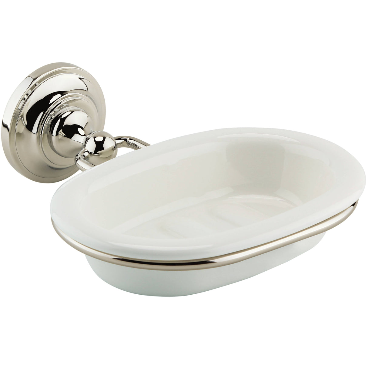 BC Designs Ceramic Soap Dish Holder Brushed Nickel CMA015BN