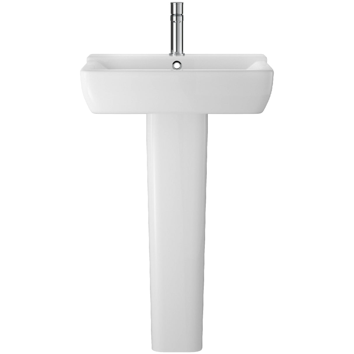 Hudson Reed Arlo Basin & Full Pedestal 550mm wide, 1 Tap Hole White CPC025_1