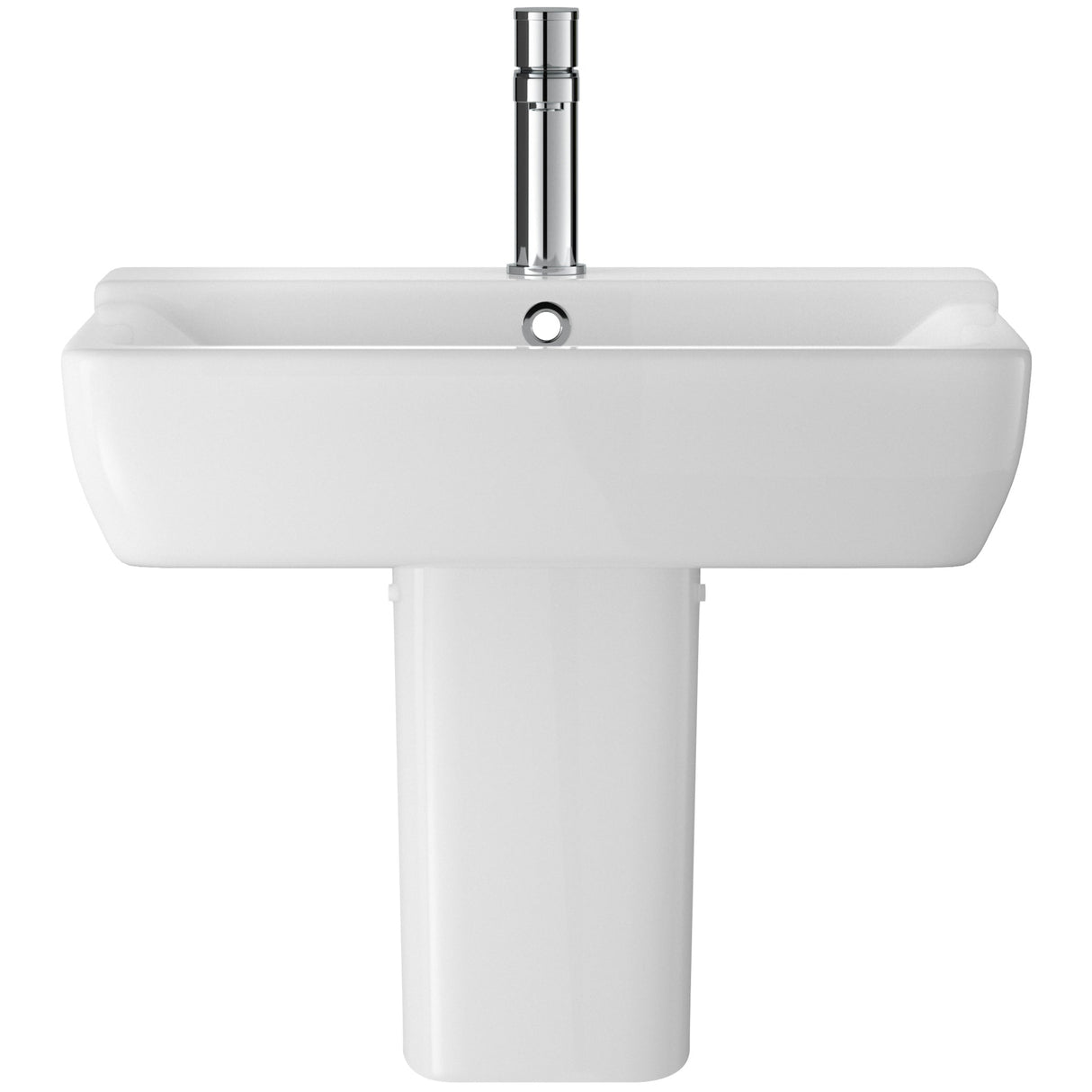 Hudson Reed Arlo Wall Hung Basin & Semi Pedestal 550mm wide, 1 Tap Hole White CPC026