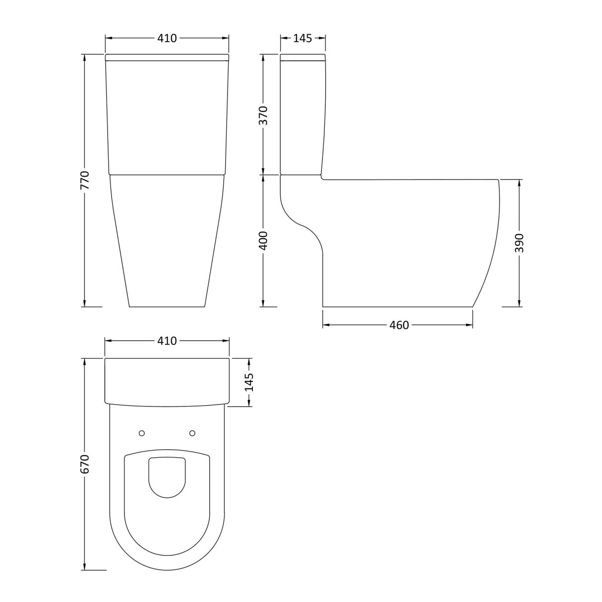 Nuie Provost Semi BTW Close Coupled Toilet Without Seat CPV005 LD