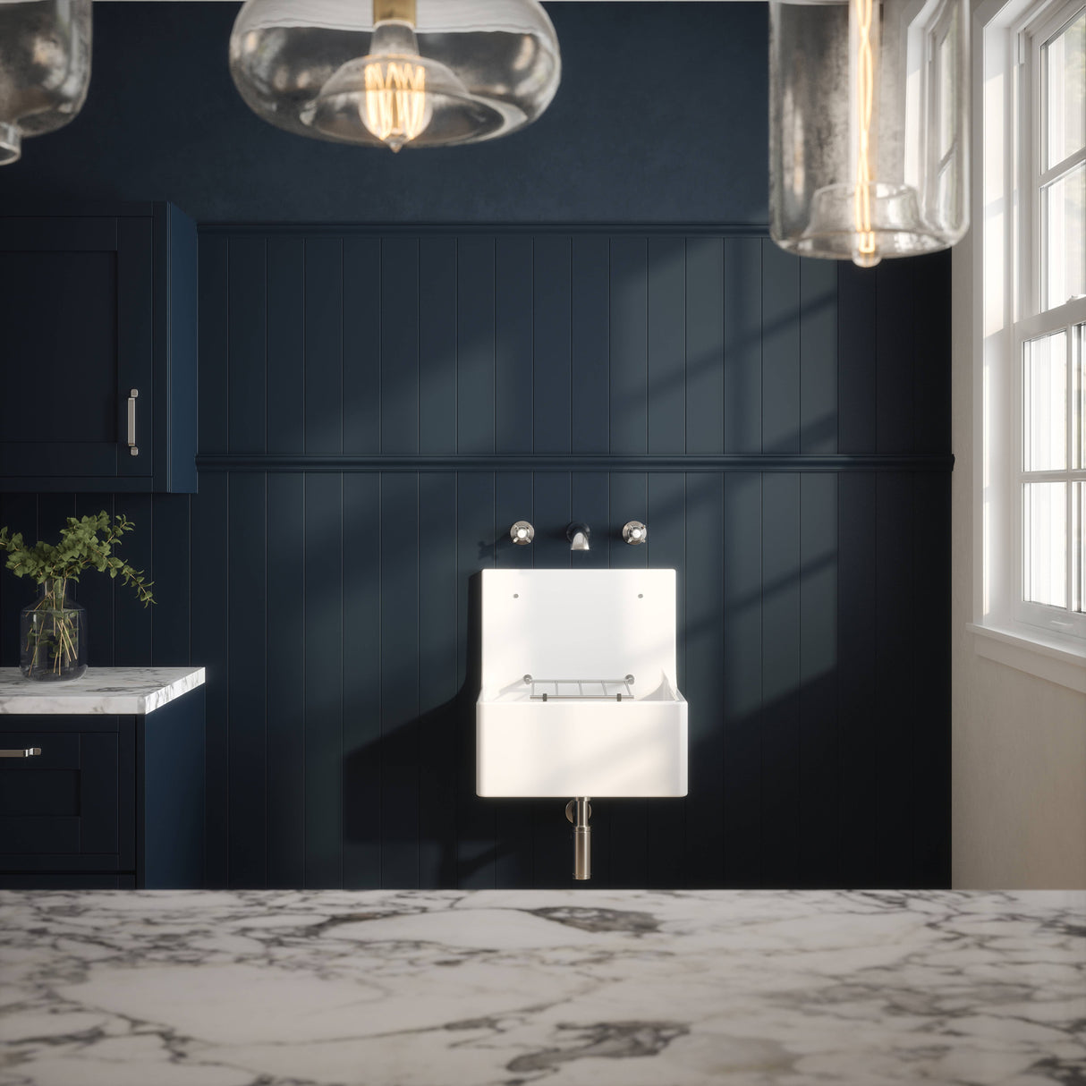 Nuie Ceramic Cleaner Sink With Grid 515 x 535 x 393mm CS10121 LS2