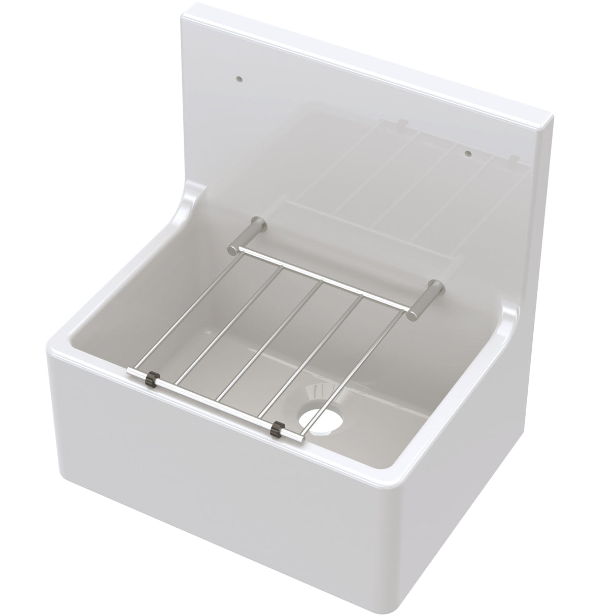 Nuie Ceramic Cleaner Sink With Grid 515 x 535 x 393mm CS10121