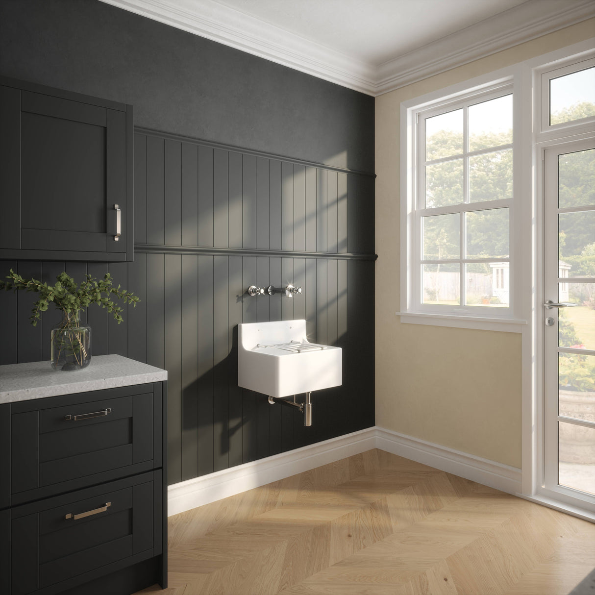 Nuie Ceramic Cleaner Sink With Grid 455 x 362 x 396mm CS10318 LS3