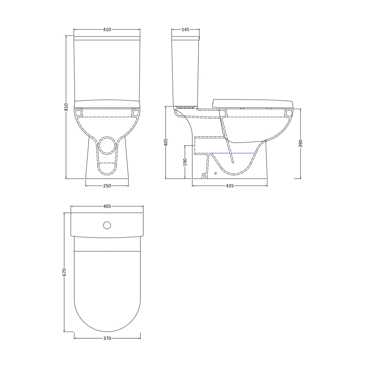 Nuie Asselby Close Coupled Toilet Without Seat CSS004 LD