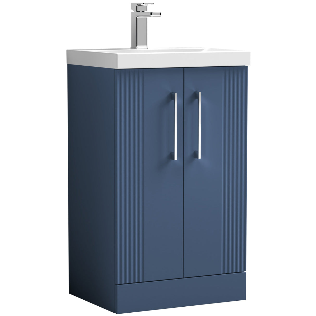 Nuie Deco 500mm Freestanding 2 Door Vanity Unit & Basin Satin Blue DPF323A