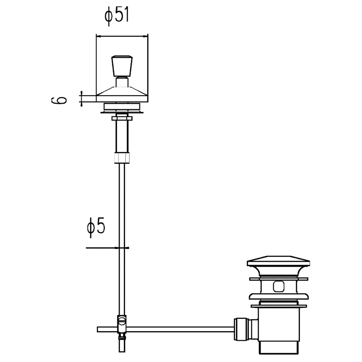 Nuie Pop-Up Basin Waste Slotted Chrome E307 LD