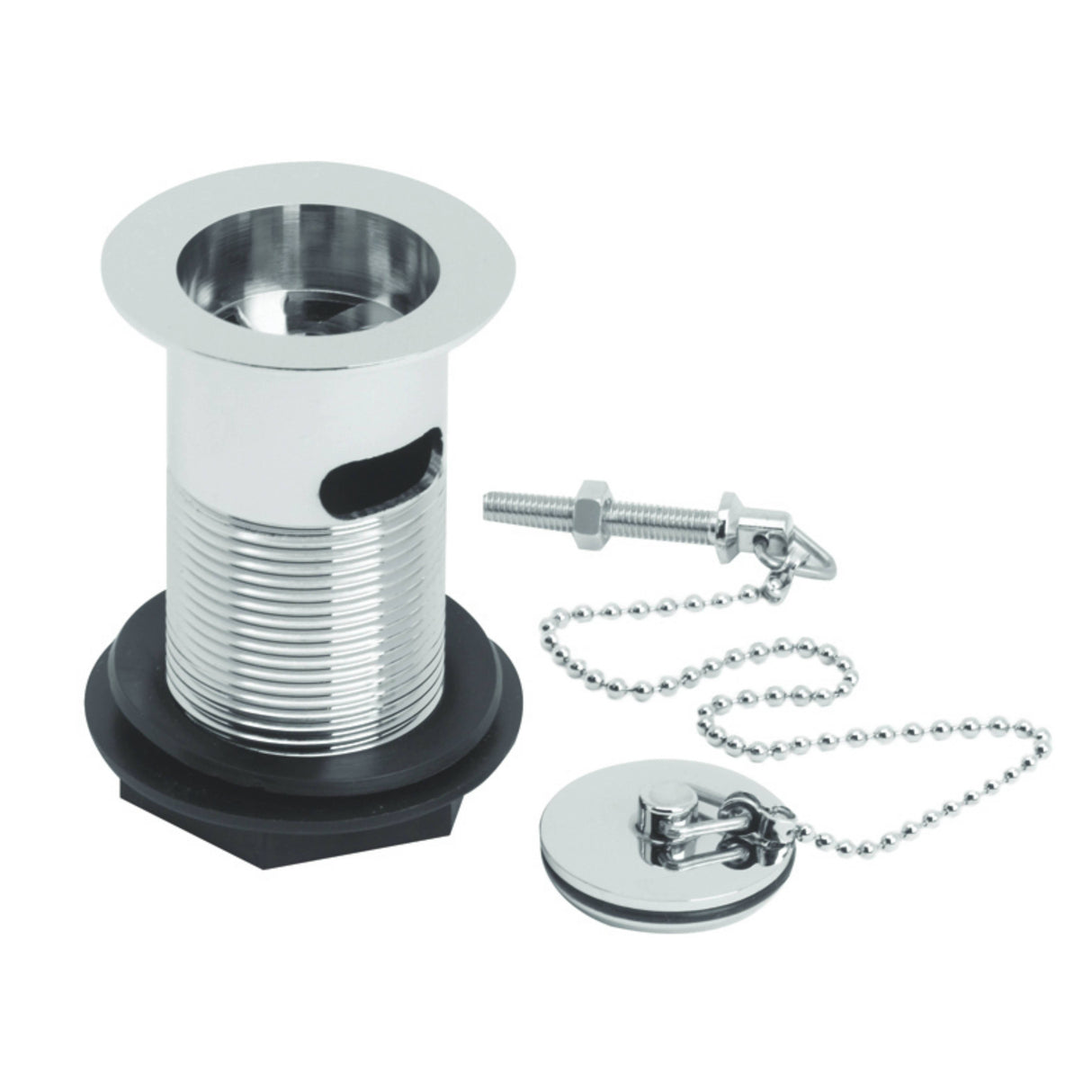 Nuie Basin Waste With Stainless Steel Plug & Ball Chain Slotted Chrome E314