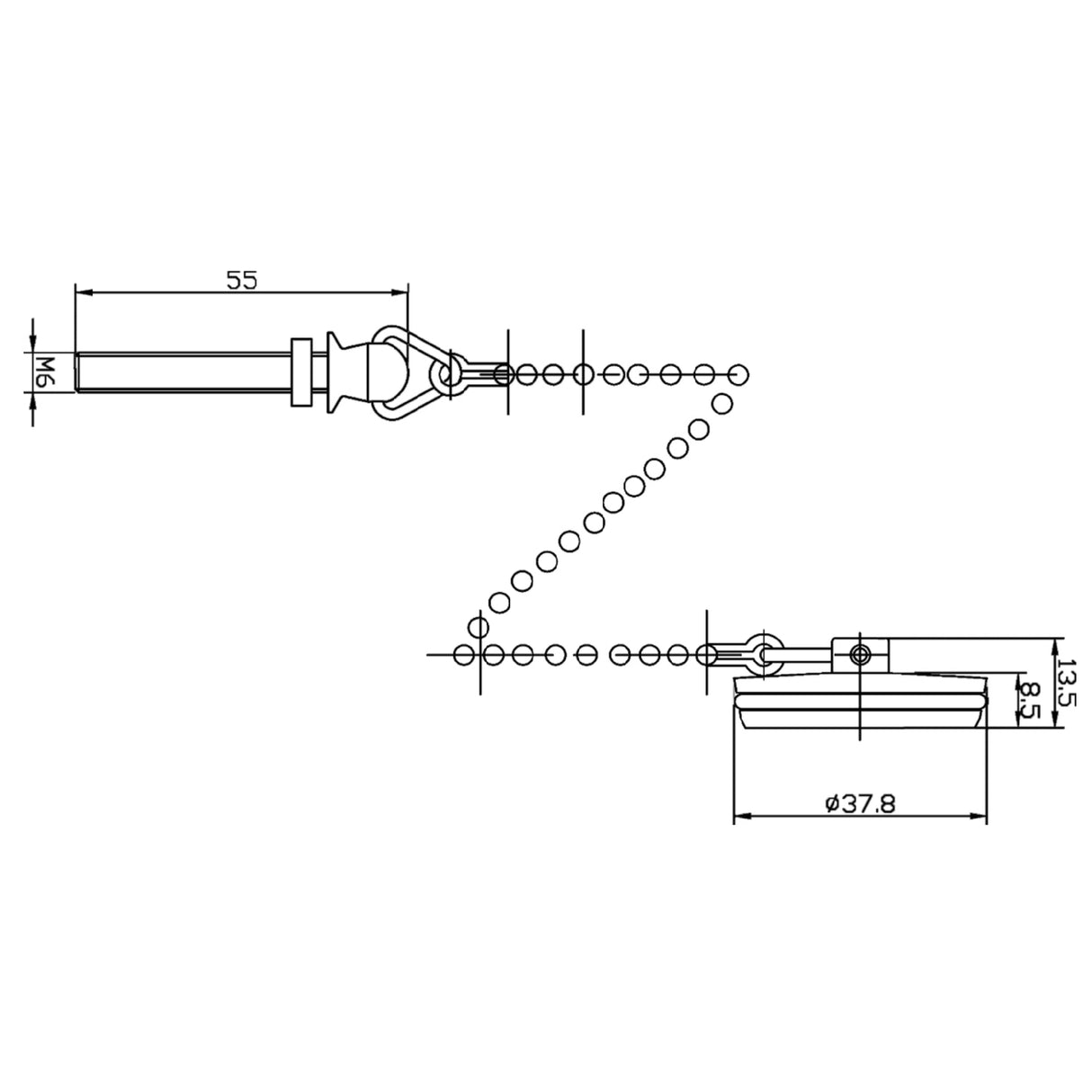 Nuie Basin Plug & Ball Chain Chrome E343 LD