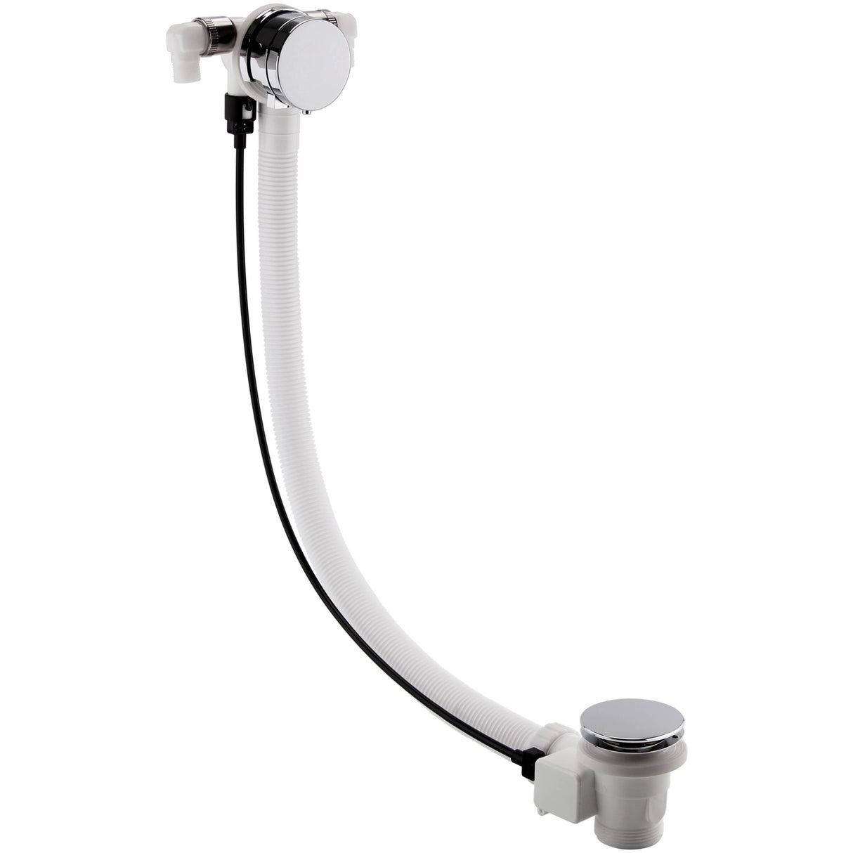 Nuie Round Extended Freeflow Bath Filler Pop-Up Waste & Overflow Chrome E358