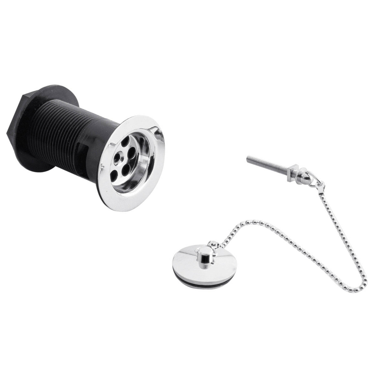 Nuie Contract Basin Waste with Brass Plug and Ball Chain Slotted Chrome E395